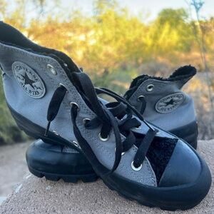 Converse Chuck Taylor All Star lugged platform hi top sneakers Sherpa lined